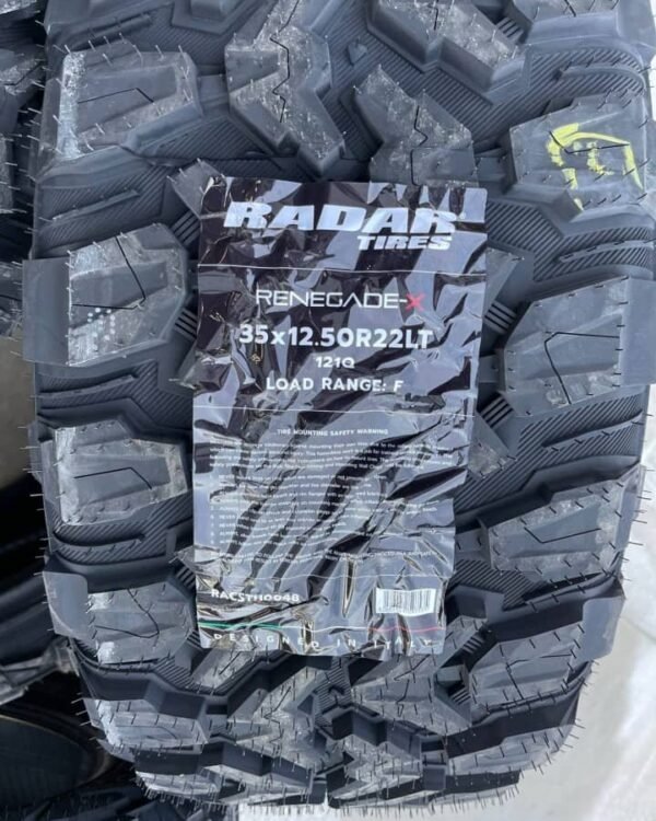 Set of 4 Brand New 35x12.50R22 Radar Renegade XMT Tires - Image 3