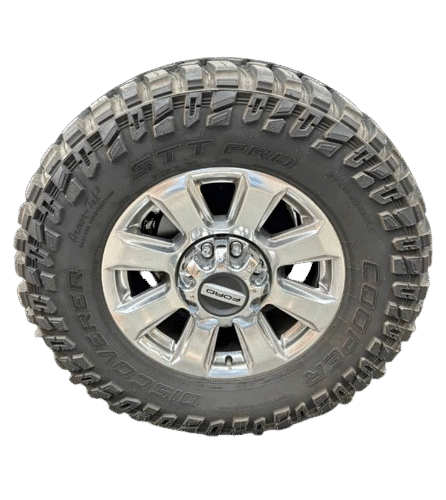 Ford F250 F350 Platinum Stock Wheels with 37x13.50 Cooper STT Pro Tires