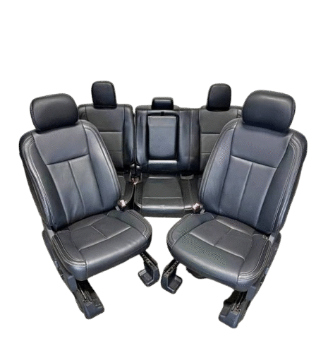 2017-2023 Ford Super Duty F250 F350 F450 Black Leather Lariat Crew Cab Front and Rear Seats