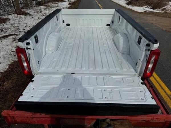 White Ford Super Duty Long Bed Truck Box with Tailgate & Tail Lights SRW - Image 3