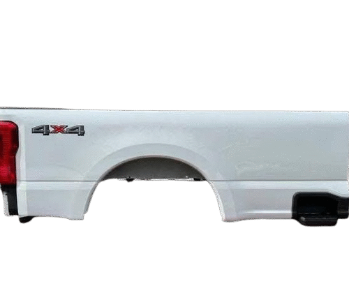 White Ford Super Duty Long Bed Truck Box with Tailgate & Tail Lights SRW